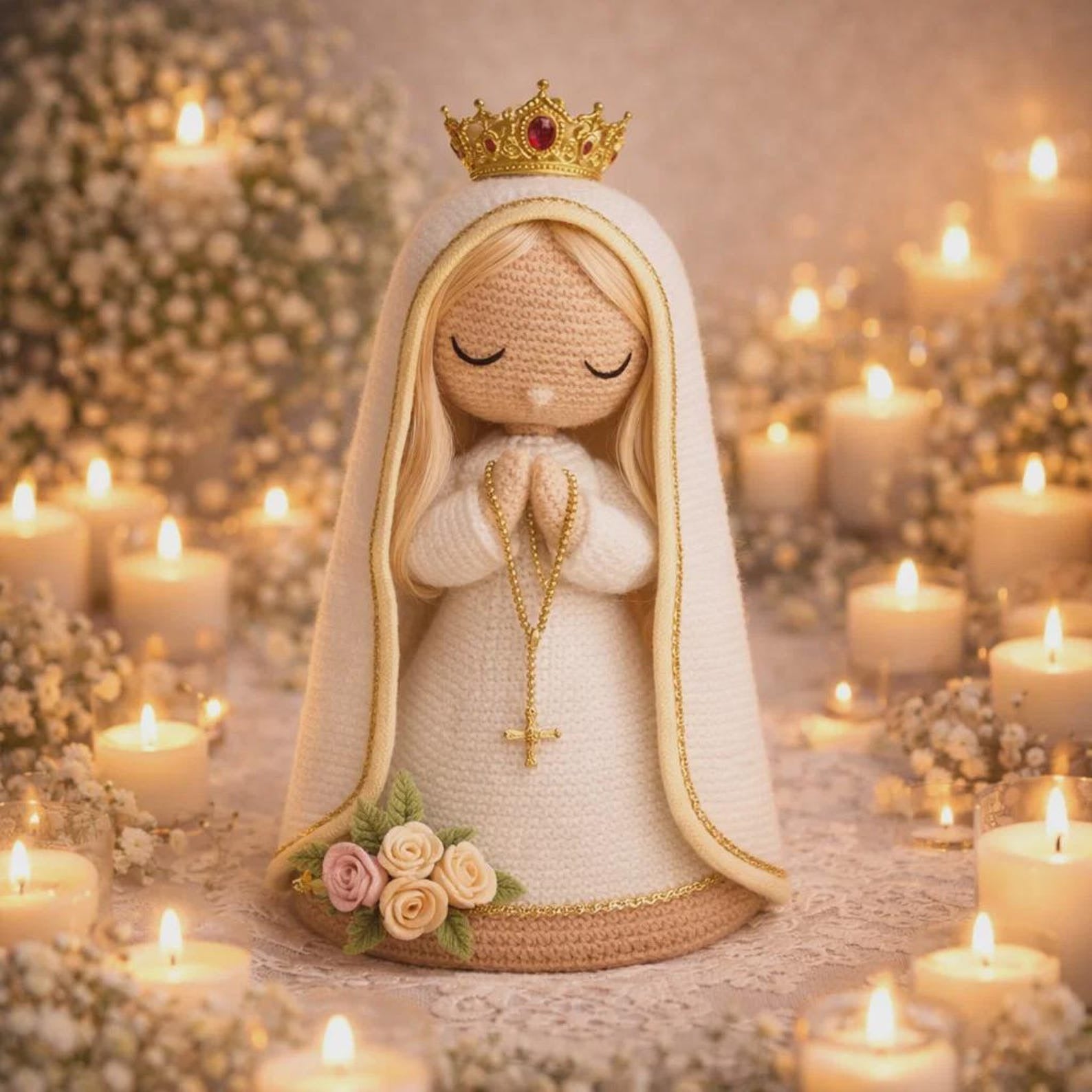 Gehäkelte Marienpuppe als Erinnerungsstück – Ansicht 3 – Maschenblüte