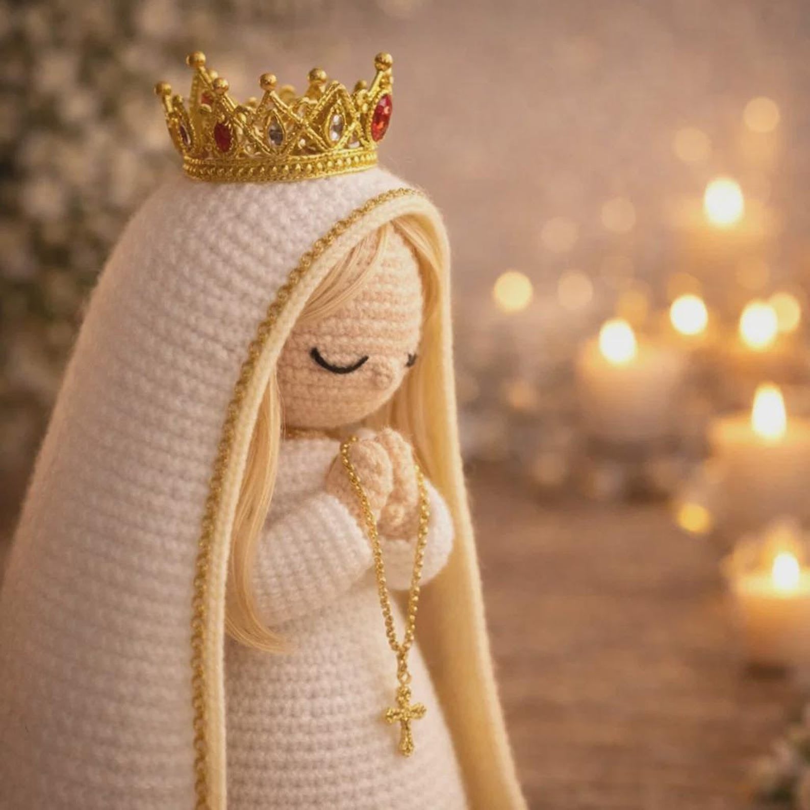 Gehäkelte Marienpuppe als Erinnerungsstück – Ansicht 4 – Maschenblüte