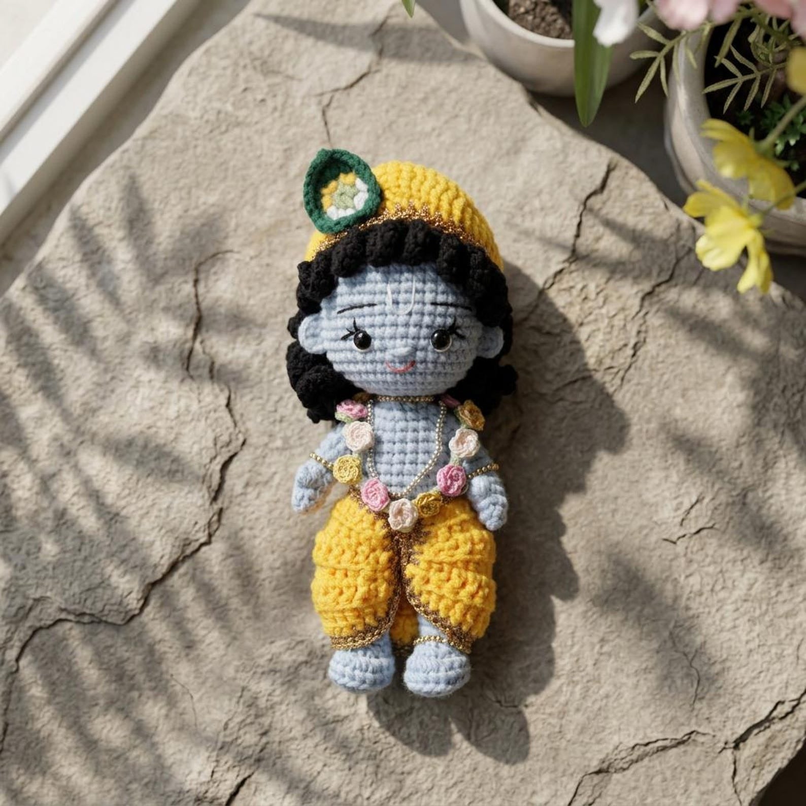 Gehäkelte Krishna-Puppe – Ansicht 6 – Maschenblüte