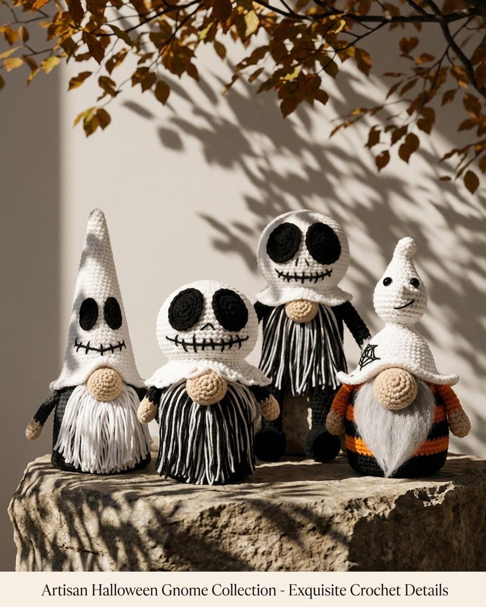 Gehäkelter Skelett-Gnom für Halloween – Ansicht 5 – Maschenblüte