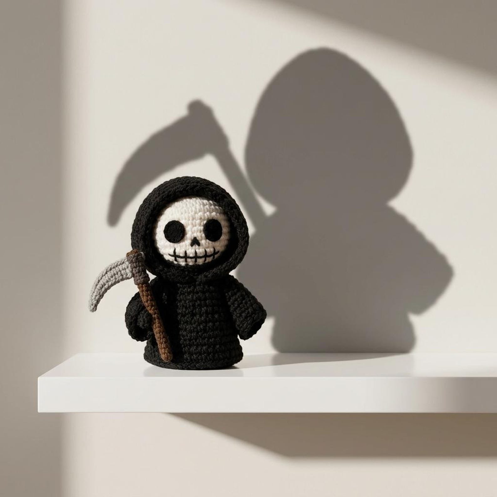 Gehäkelter Sensenmann als Halloween-Deko – Ansicht 1 – Maschenblüte