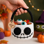 Gehäkelter Kürbiskorb für Halloween – Ansicht 1 – Maschenblüte