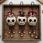 Gehäkelter Totenkopf-Pilz-Anhänger – Ansicht 6 – Maschenblüte