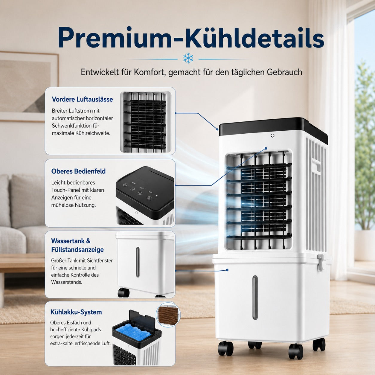 ArcticCool Pro 3-in-1-Verdunstungskühler – Produktansicht 2