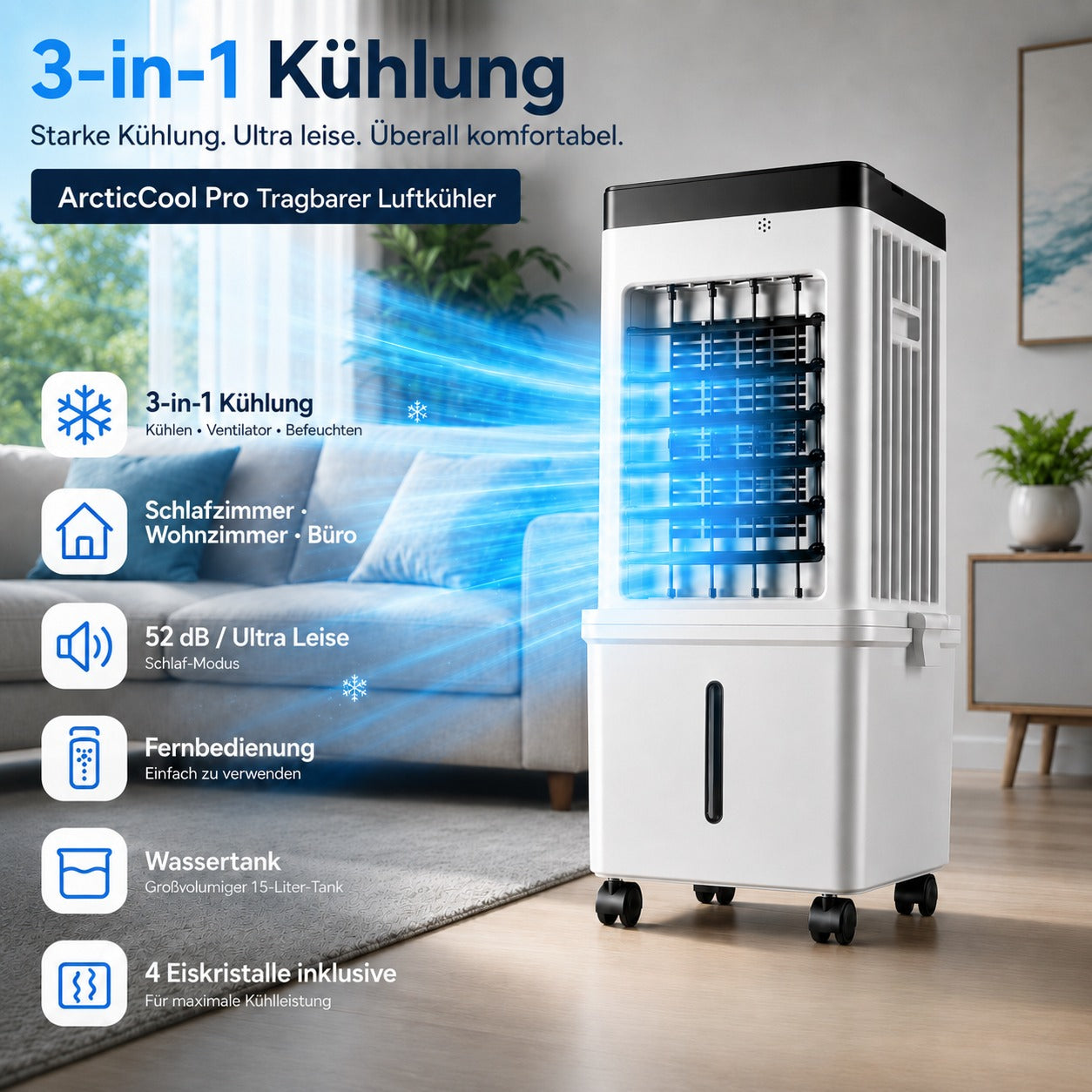 ArcticCool Pro 3-in-1-Verdunstungskühler – Produktansicht 5