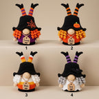Candy Corn Gehäkelter Hexenzwerg, personalisierter Halloween-Plüsch, handgemachtes Herbstdekor, süßes Halloween-Geschenk