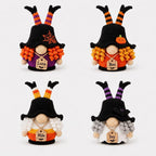 Candy Corn Gehäkelter Hexenzwerg, personalisierter Halloween-Plüsch, handgemachtes Herbstdekor, süßes Halloween-Geschenk