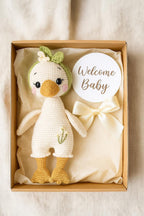 Gehäkeltes Entenplüschtier, handgemachtes Baumwoll-Amigurumi, Babyparty-Geschenk