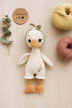 Gehäkeltes Entenplüschtier, handgemachtes Baumwoll-Amigurumi, Babyparty-Geschenk