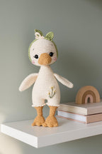 Gehäkeltes Entenplüschtier, handgemachtes Baumwoll-Amigurumi, Babyparty-Geschenk