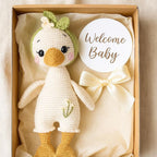 Gehäkeltes Entenplüschtier, handgemachtes Baumwoll-Amigurumi, Babyparty-Geschenk