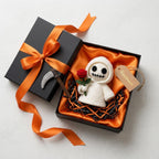 Handgefertigter Gehäkelter Sensenmann, Halloween-Skelett-Plüsch, Gothic-Halloween-Dekoration, Reaper-Puppe-Geschenk für Sie