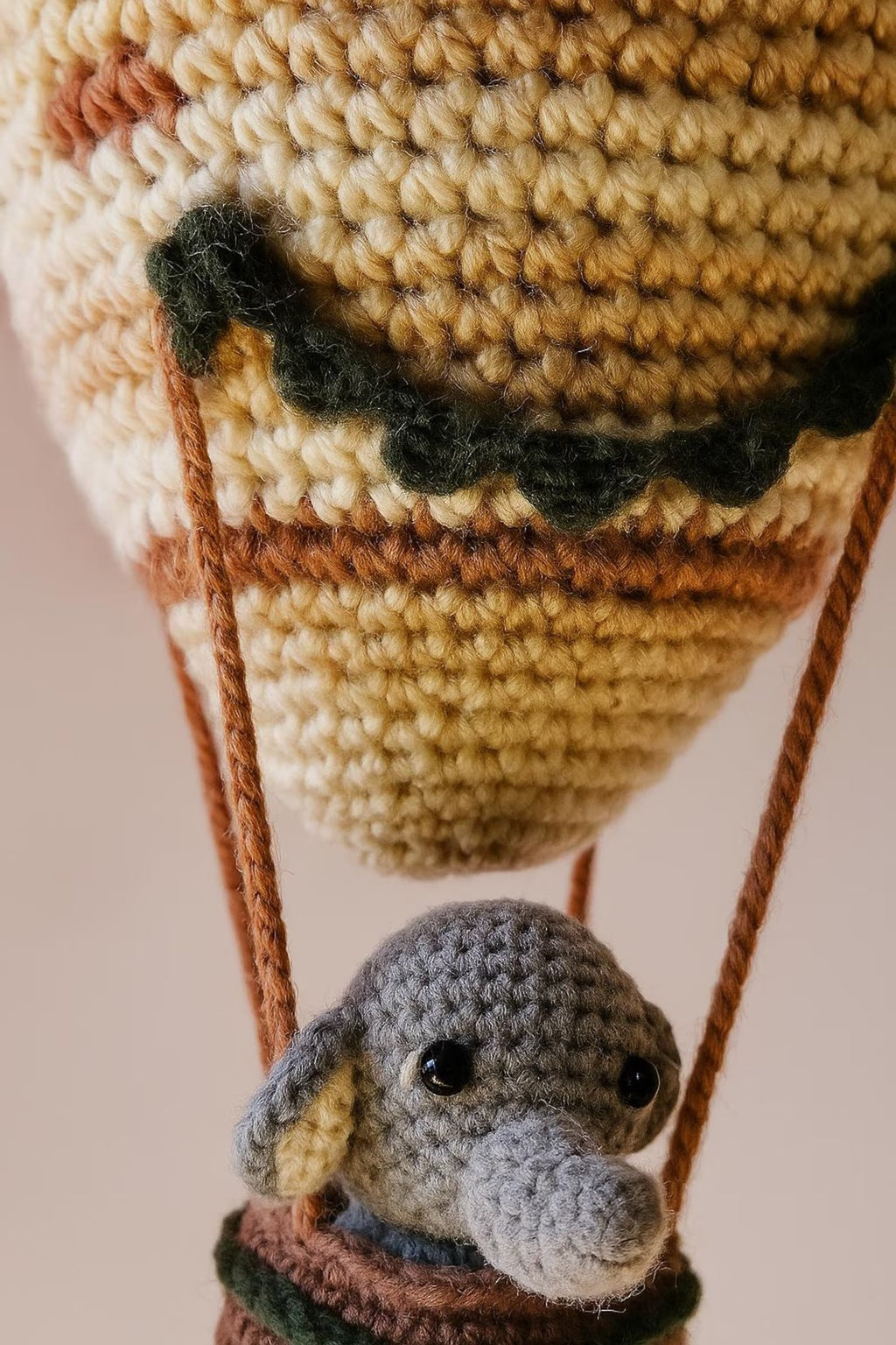 Heißluftballon-Baby-Mobile, Dschungel-Safari-Krippen-Mobile, handgefertigtes gehäkeltes Tier-Mobile, Boho-Kinderzimmer-Dekor für Baby Junge oder Mädchen
