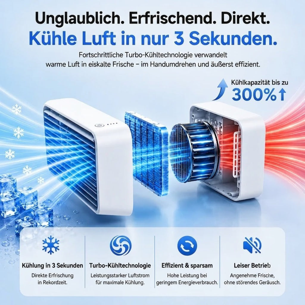 Kühle Brise kompakter USB-C-Akku-Ventilator mit Fernbedienung – Produktansicht 4