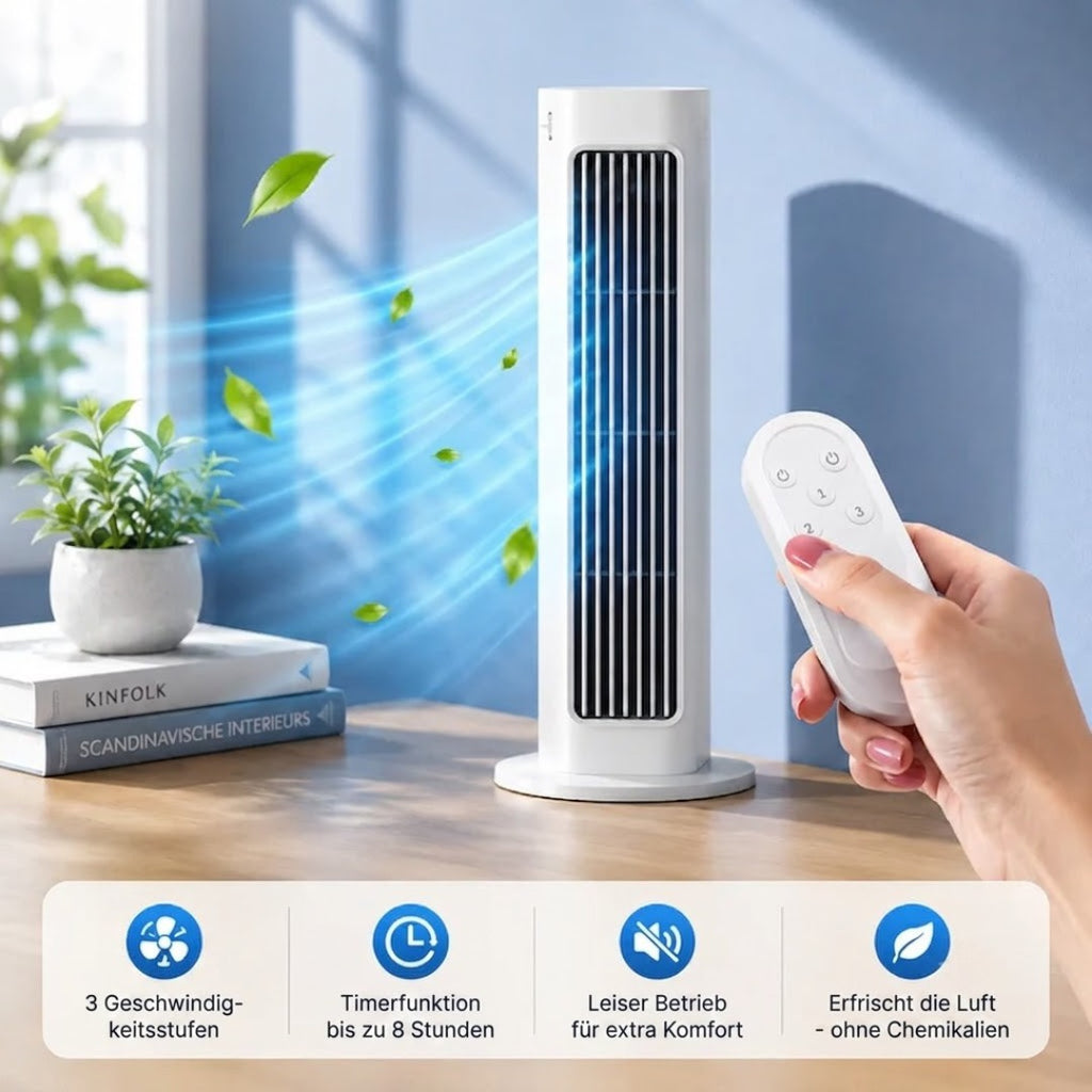 Kühle Brise kompakter USB-C-Akku-Ventilator mit Fernbedienung – Produktansicht 5