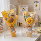 Lehrer-Wertschätzung Gehäkelter Sonnenblumenstrauß, handgemachtes Blumen-Dankeschön-Geschenk, süßes Abschlussgeschenk, Blumenstrauß-Dekor