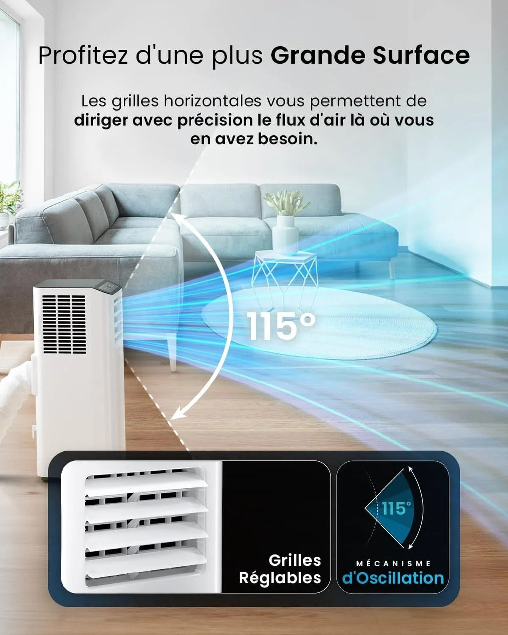 Pro Breeze mobile 4-in-1-Klimaanlage mit 9.000 BTU – Produktansicht 4